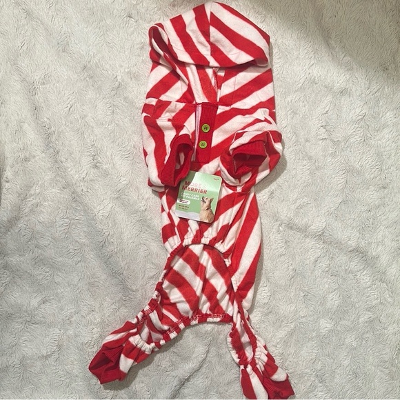 More and Merrier Candy Cane Print Dog Pajama, Small - Picture 4 of 8